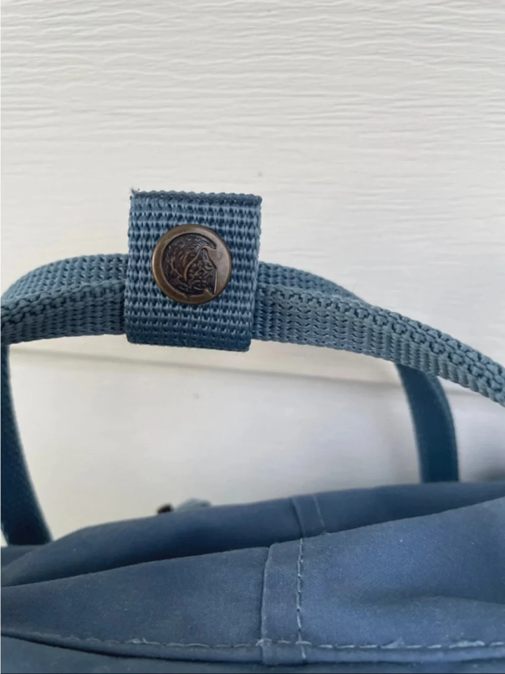 Fjallraven Kanken Backpack in Slate Blue with Red Logo